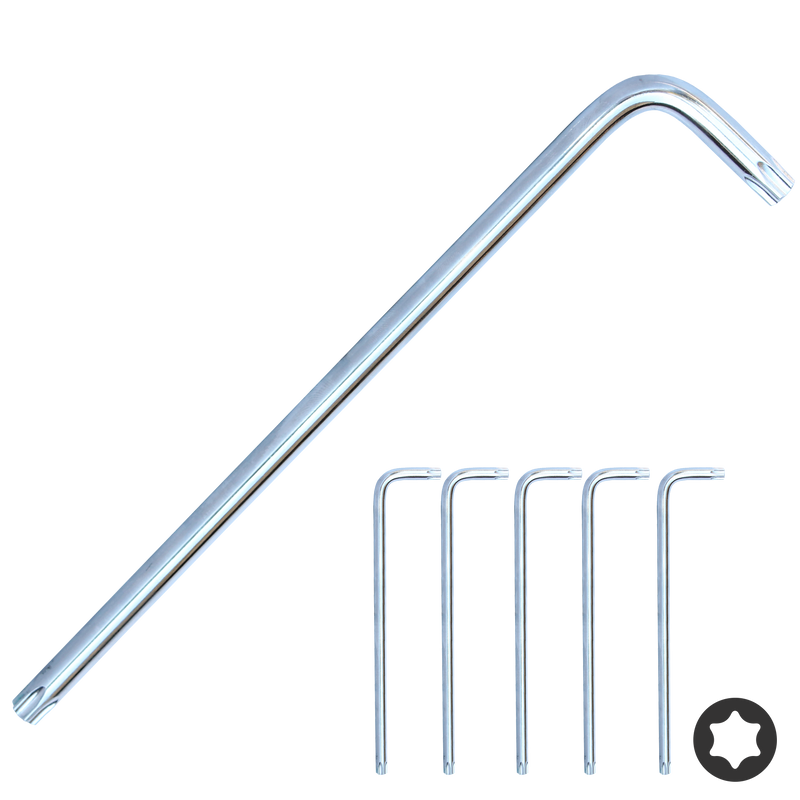 SP Tools T-20 Magnetic Torx Key Chrome 5Pk SP34983
