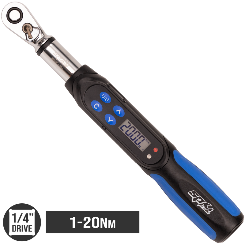 SP Tools Torque Wrench - Digital - Stubby - 1/4" Drive - 1 to 20Nm