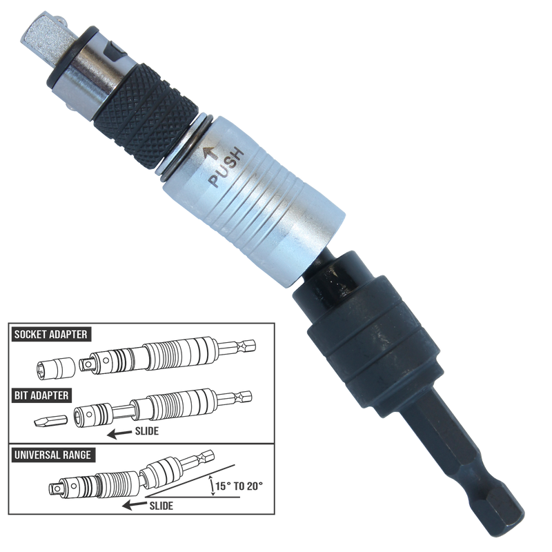 SP Tools 2-in-1 Socket to Bit Adapter - Universal - 1/4" Drive & 1/4" Hex