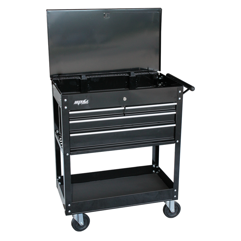 SP Tools Diagnostic Trolley - 4 Drawer - Black/Chrome