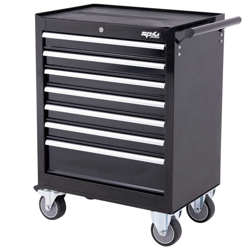 SP Tools Custom Series Roller Cabinet - Deep Depth - 7 Drawer - Black/Chrome