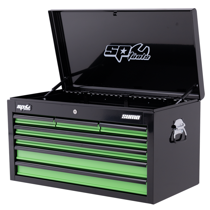 SP Tools 7 Drawer Sumo Series Tool Box Black/Green SP40122