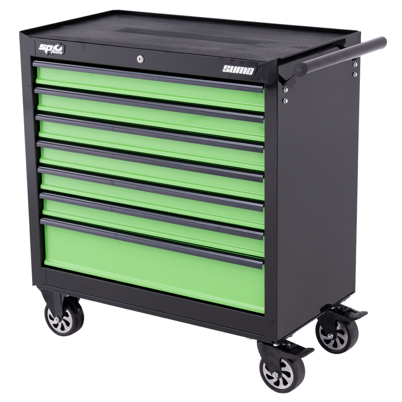SP Tools 7 Drawer Sumo Series Rollcab Black/Green SP40127