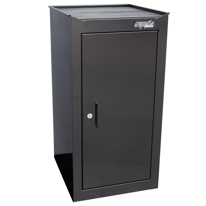 SP Tools Custom Series Side Cabinet - 1 Compartment - Adjustable Shelf - Black/Chrome