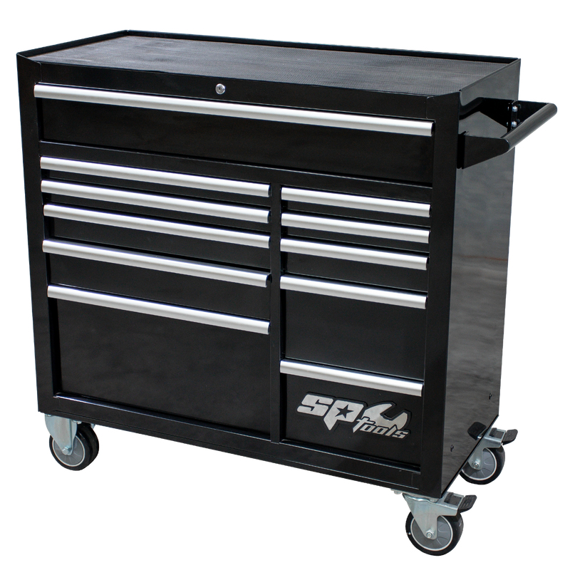 SP Tools 11 Drawer Custom Series Rollercab Black/Chrome