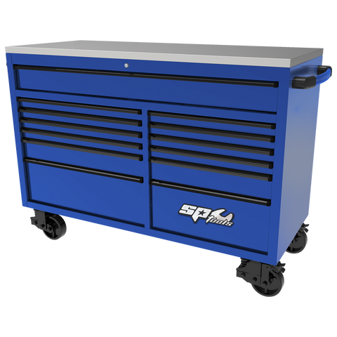 SP Tools 59" USA Sumo Series Roller Cabinet - 13 Drawer - Blue/Black