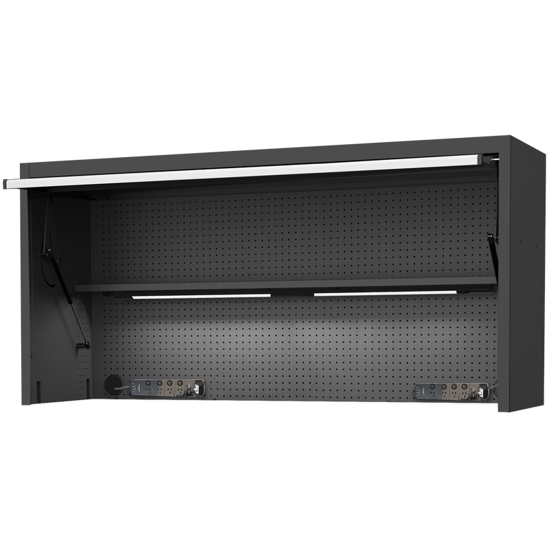 SP Tools 73" USA Sumo Series Power Top Hutch with Shelf, Pegboard, Light & 2x Powerboards