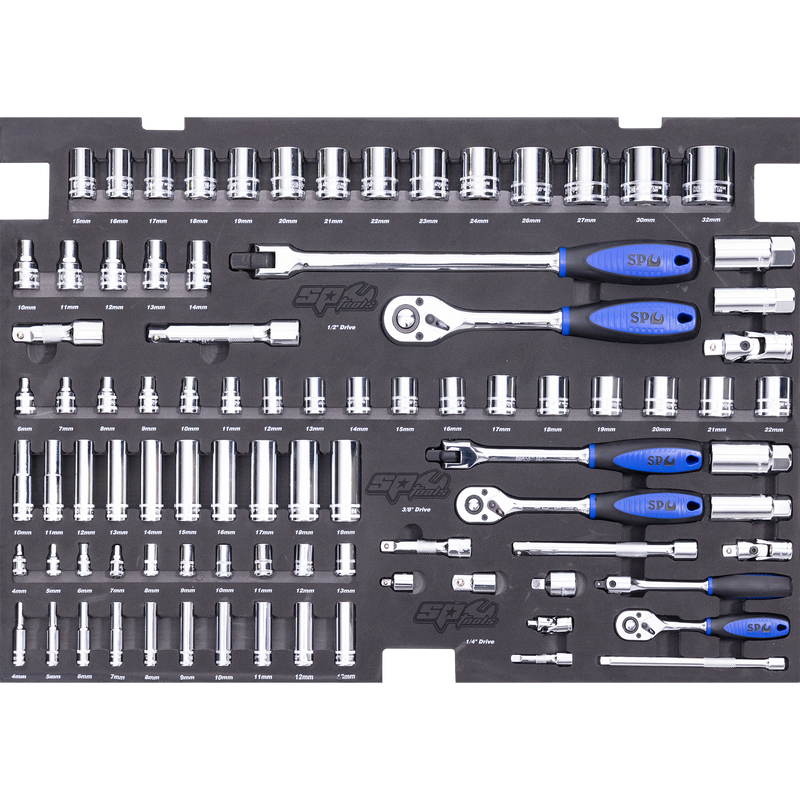 SP Tools 88Pc Metric Sockets & Accs EVA Foam tray Tool