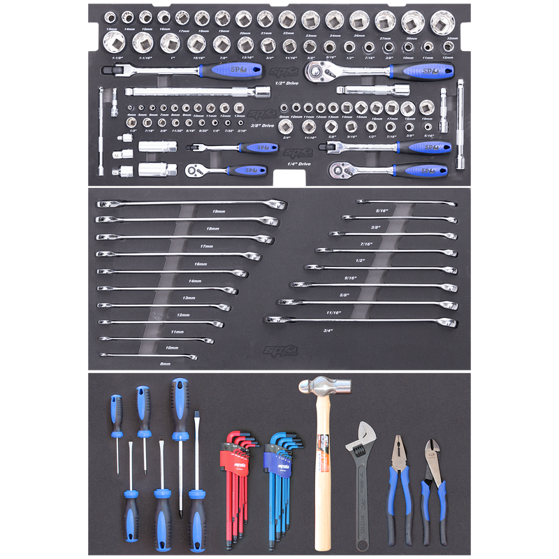 SP Tools 133Pc Metric/SAE Tool Kit (No Tool Box Suits