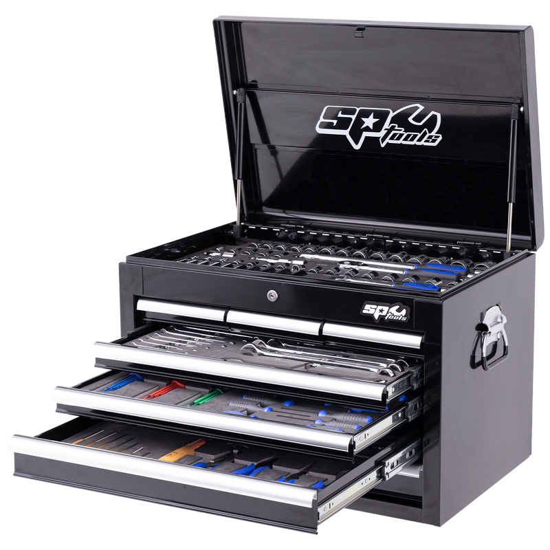 SP Tools Custom Series Tool Kit - 201pc - Metric Only - Black/Chrome - Plus Extra EVA Foam Trays