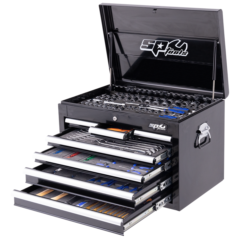 SP Tools Custom Series Tool Kit - 254pc - Metric & SAE - Black/Chrome - Plus Extra EVA Foam Trays