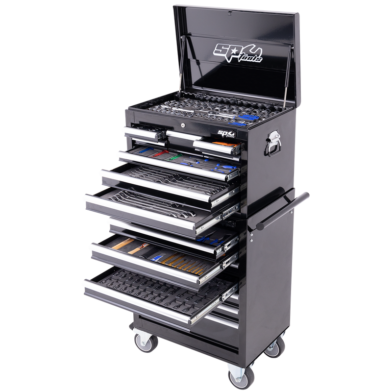 SP Tools Custom Series Tool Kit Combo 549pc - Metric & SAE - Black/Chrome - Plus Extra EVA Foam Trays