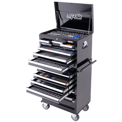 SP Tools Custom Series Tool Kit Combo - 632pc - Metric & SAE - Black/Chrome - Plus Extra EVA Foam Trays