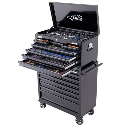 SP Tools Sumo Series Tool Kit Combo - 417pc - Metric & SAE - Black/Black Handles - Plus Extra EVA Foam Trays