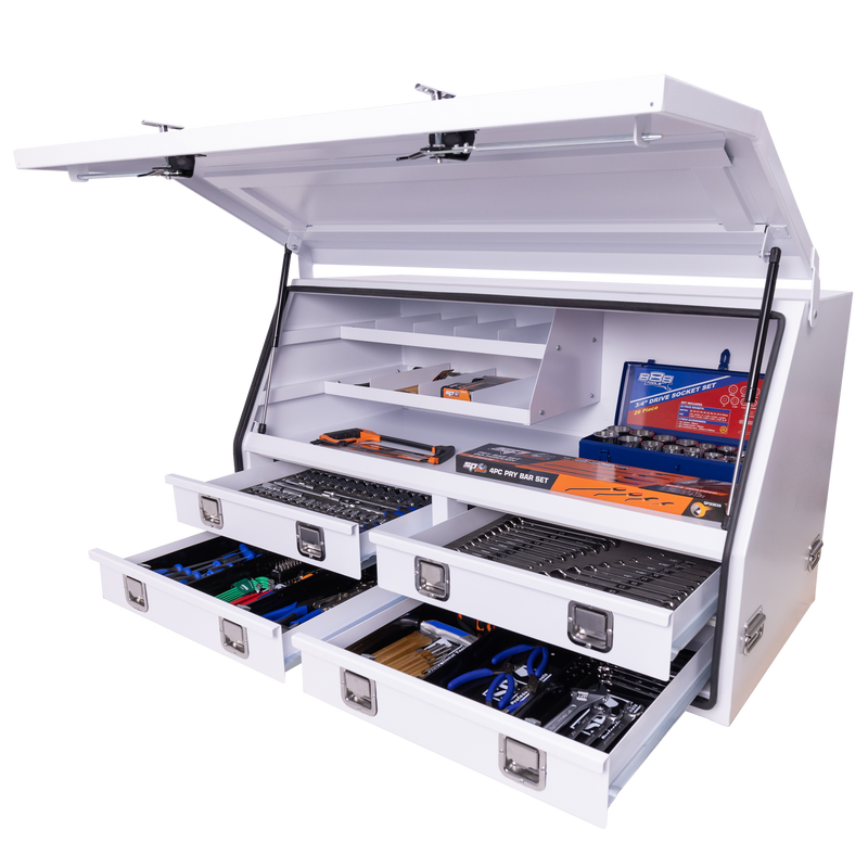 SP Tools 378Pc 4 Drawer Off Road Truck Box Tool Kit White