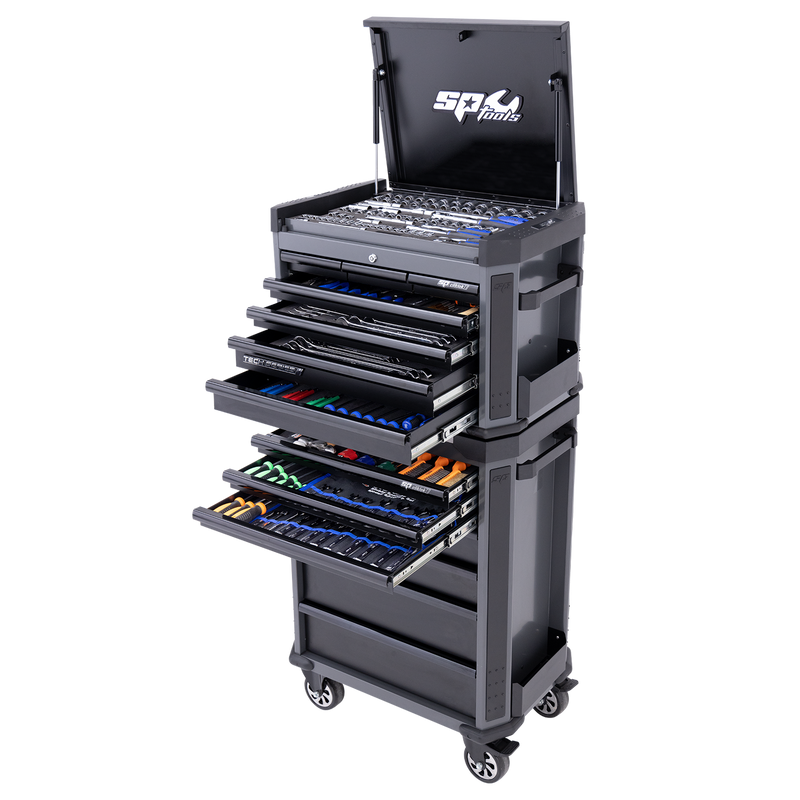 SP Tools Tech Series Tool Kit Combo - 629pc - Metric & SAE - Diamond Black - Plus Extra EVA Foam Trays