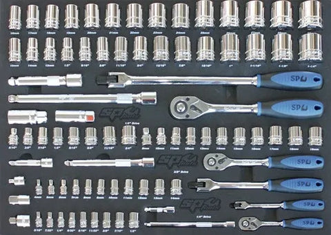 SP Tools Sumo Series Power Hutch Tool Kit Combo - 305pc - Metric & SAE - Black/Crome - Plus Extra EVA Foam Trays