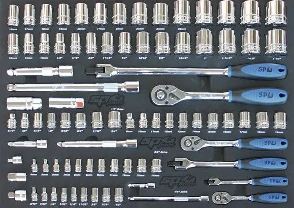SP Tools Sumo Series Power Hutch Tool Kit Combo - 305pc - Metric & SAE - Black/Crome - Plus Extra EVA Foam Trays