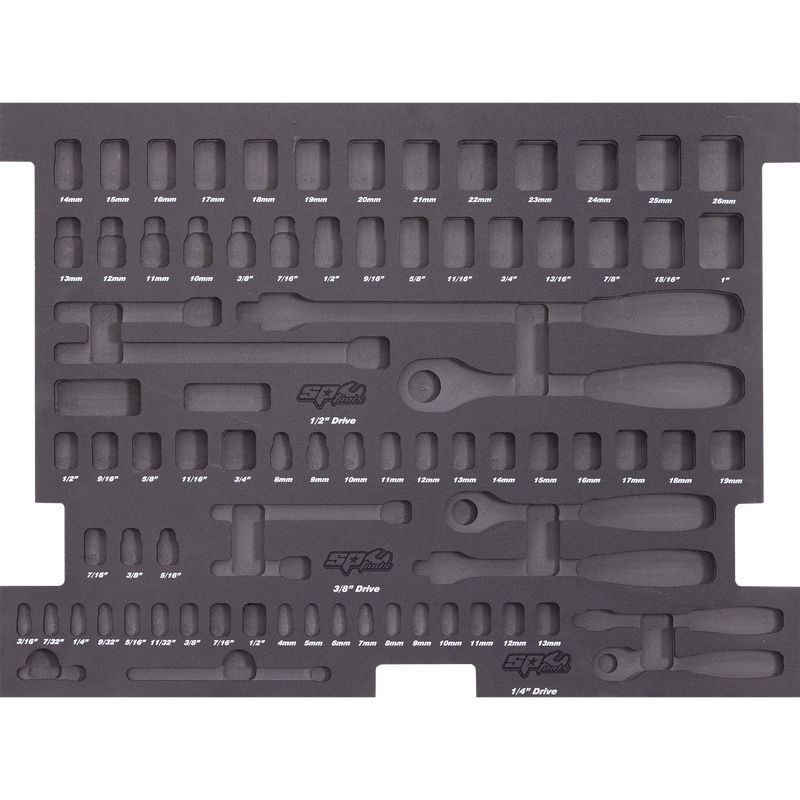 SP Tools EVA Foam Tray - Suits Sockets & Accessories - Metric Only - 81pc