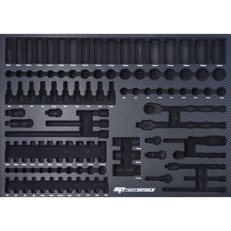 SP Tools EVA Foam Tray - Suits Sockets & Accessories - Metric Only - 106pc