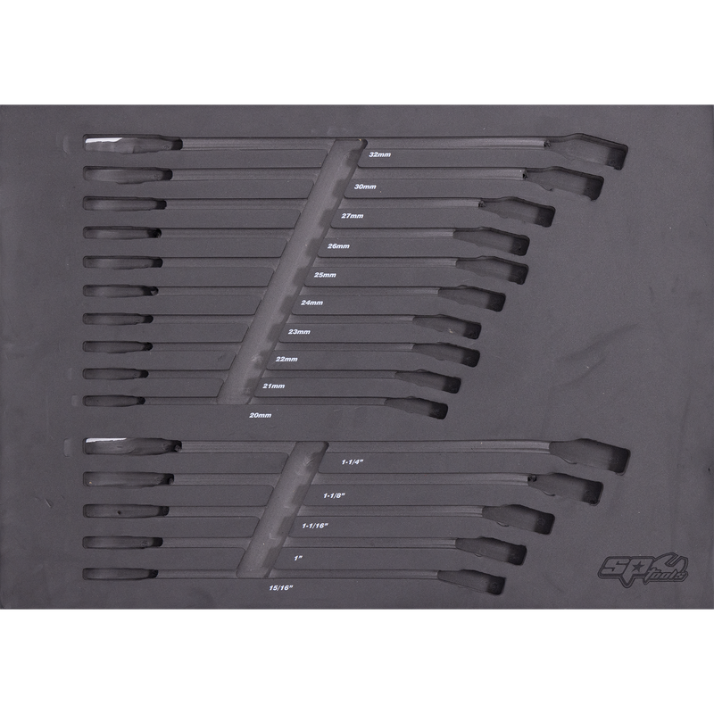 SP Tools EVA Foam Tray - Suits Spanners - Metric & SAE - 15pc