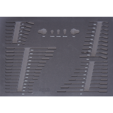 SP Tools EVA Foam Tray - Suits Spanners & Finger Ratchets - Metric & SAE - 45pc