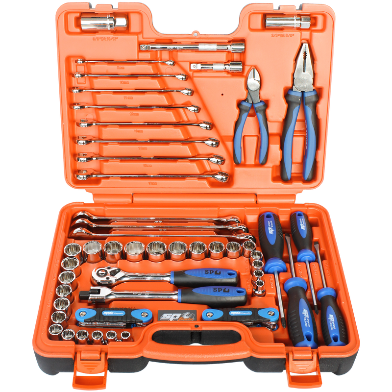 SP Tools Tool Kit in X-Case - 3/8" Drive - 65pc - Metric/SAE
