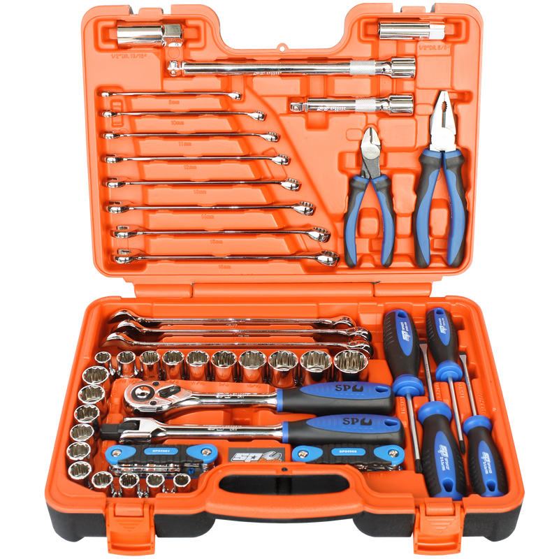 SP Tools 60Pc 1/2in. Drive Metric/SAE Tool Kit in X Case