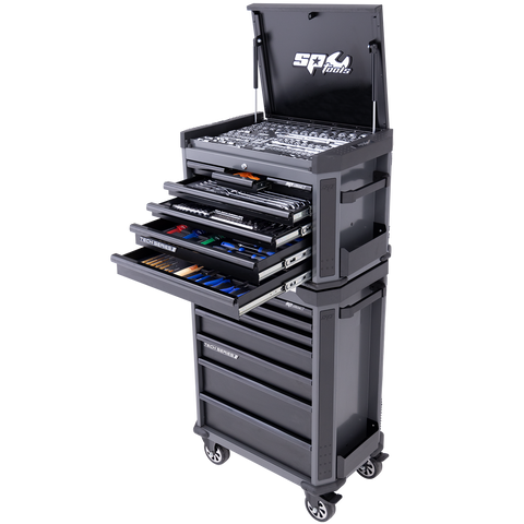 SP Tools Tech Series Tool Kit Combo - 282pc - Metric & SAE - Diamond Black - Plus Extra EVA Foam Trays