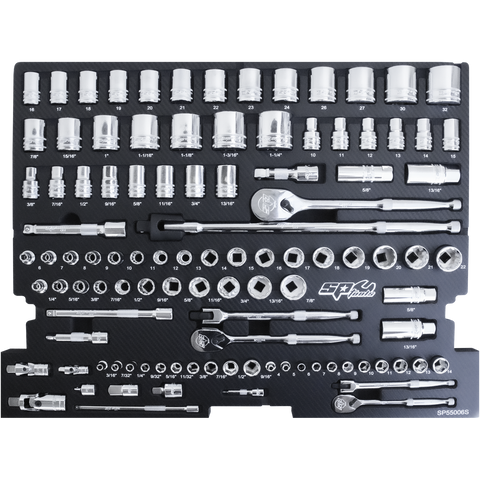 SP Tools EVA Foam Tray Tool Kit - Sockets & Accessories - 105pc - Metric & SAE