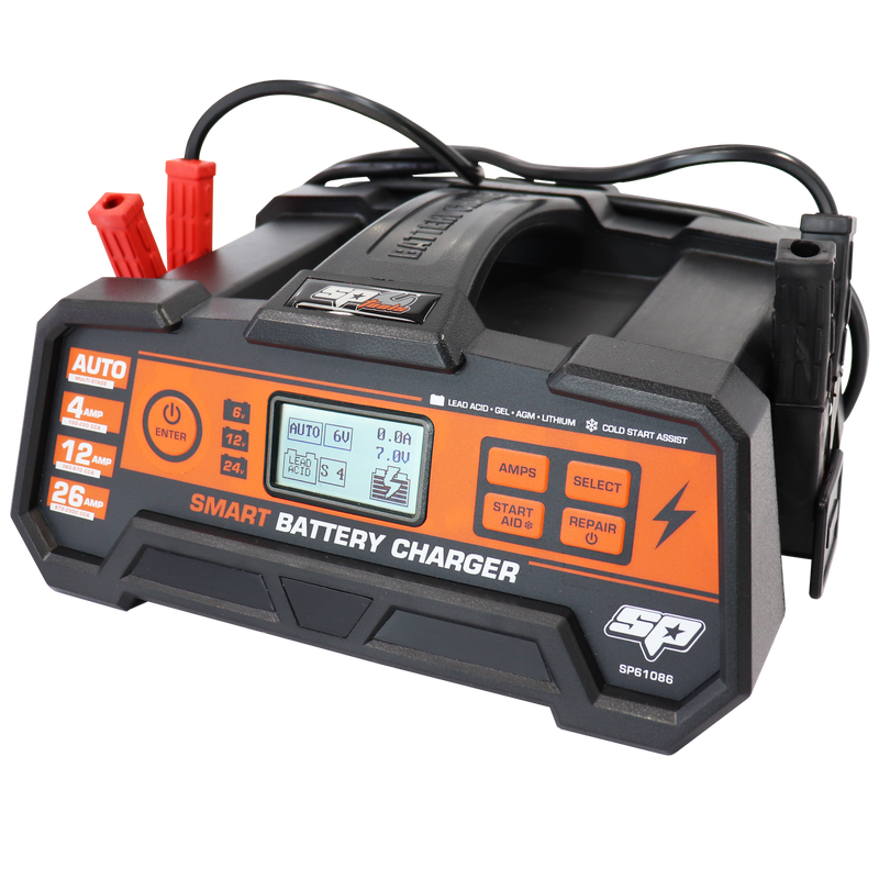 SP Tools Smart Battery Charger - 8 Stage Multi Volt - 6, 12 & 24v - 26A
