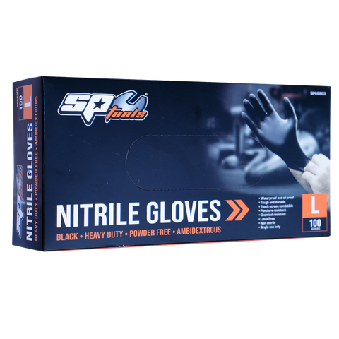 SP Tools Disposable Nitrile Black Gloves