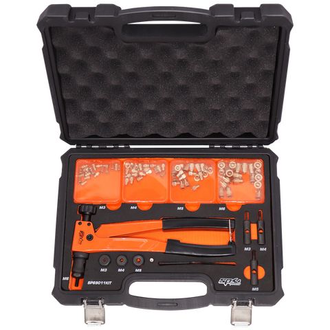 SP Tools Nut Riveter Set - Nutsert - Lever Type - 90pc