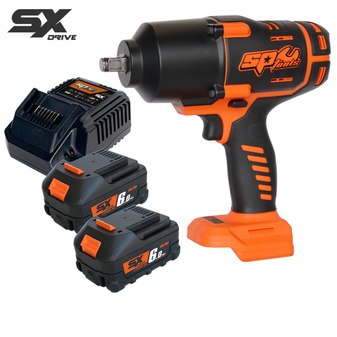 SP Tools 18v 1/2" Drive Brushless Impact Wrench Kit - 6.0Ah X2 - SX Drive