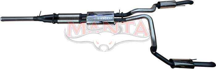 Manta Performance Cat Back Exhaust System, Center Muffler & Rear Muffler (Silverado 1500 14+) — fits Chevrolet Silv...