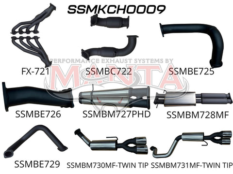 Manta Performance Full Exhaust System inc Extractors & Cat with Quad Tips (Silverado 1500 14+) — fits Chevrolet Sil... (image