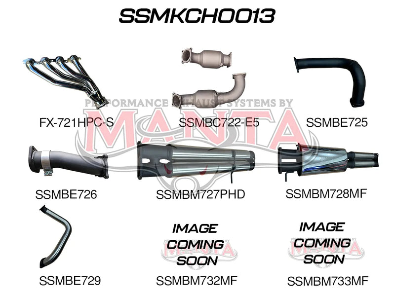 Manta Performance Extractors, Cats Twin 3in Cat Back (Silverado 1500 ZR2 6.2L V8 Full Exhaust With HPC Coated) — fi...