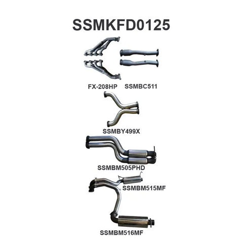 Manta Performance 3in L & R with Extractors Hotdog/Muffler (Falcon BF 05-08)
