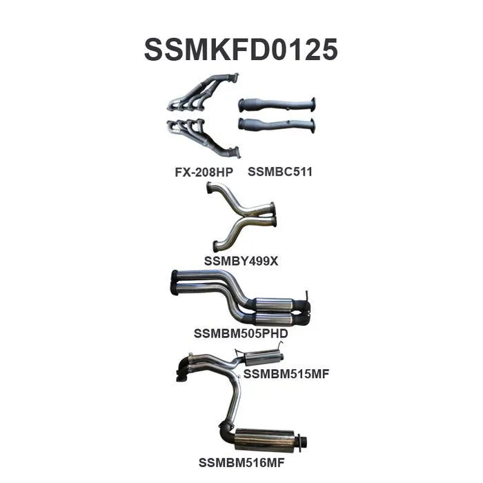 Manta Performance 3in L & R with Extractors Hotdog/Muffler (Falcon BF 05-08)