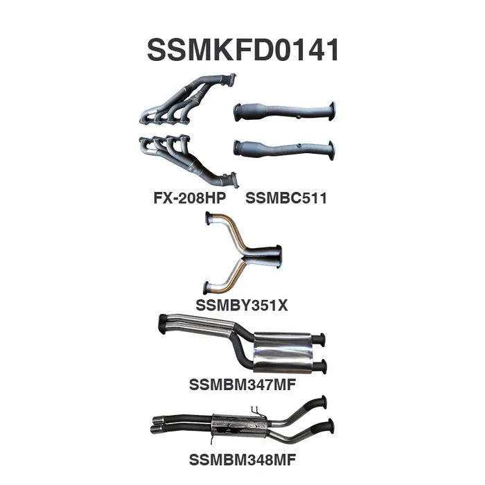 Manta Performance Dual 2.5in Exhaust with Extractors Muffler/Muffler (Falcon BA/BF 02-08) — fits Ford Falcon