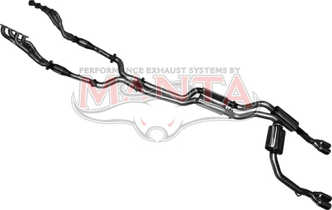 Manta Performance 3in L & R with Extractors Muffler/Muffler (Falcon BA/BF 02-08) — fits Ford Falcon