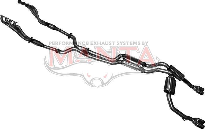 Manta Performance 3in L & R with Extractors Muffler/Muffler (Falcon BA/BF 02-08) — fits Ford Falcon
