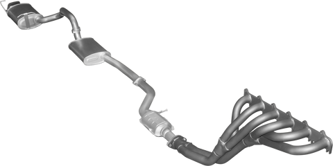 Manta Performance Single 2.5in Full System with Extractors Stainless Steel - Quiet (Falcon FG 08-16)