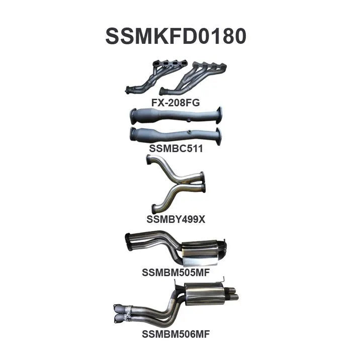 Manta Performance Dual 3in Exhaust with Extractors Muffler/Muffler (Falcon FG 08-16) — fits Ford Falcon