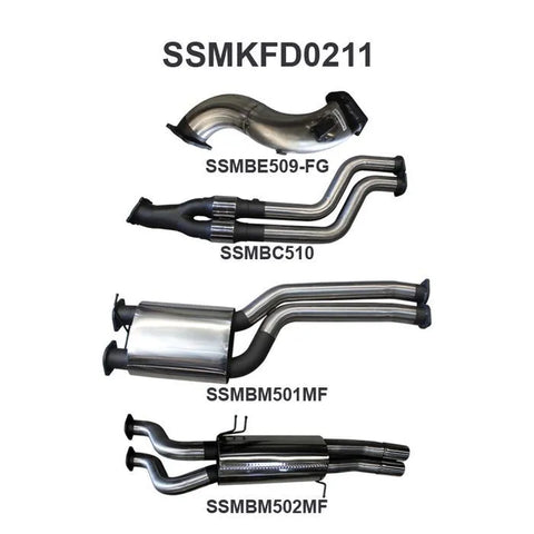 Manta Performance Dual 3in Turbo Back (Falcon FG 08-16) — fits Ford Falcon