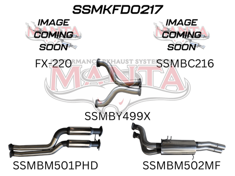 Manta Performance Dual 2.5in Exhaust with Extractors Hotdog/Muffler (Falcon FG 08-16) — fits Ford Falcon