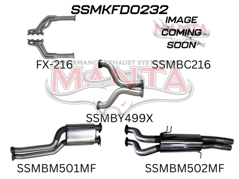 Manta Performance Dual 3in Exhaust with Extractors Muffler/Muffler (Falcon FG 08-16)