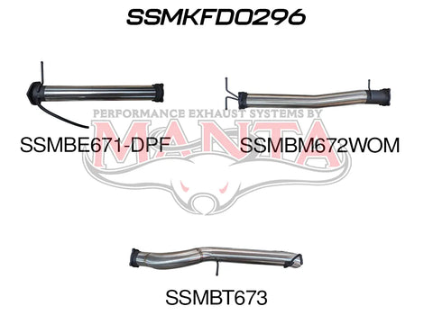 Manta Performance 4in DPF Back Without Centre Muffler (Next Gen T6.2 Ranger V6) — fits Ford Ranger (image 2)