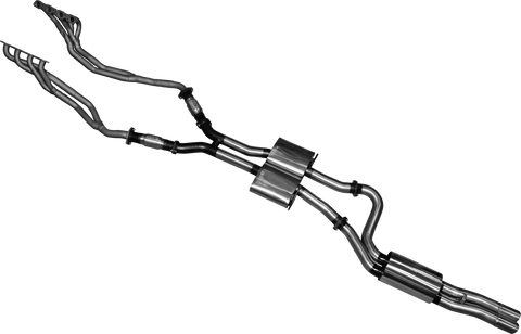 Manta Performance Dual 2.5in Full System with Extractors Stainless Steel - Medium (Commodore 91-97) — fits Holden C... (image