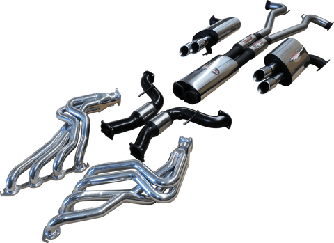 Manta Performance Dual 3in Full System with Extractors Stainless Steel - Quiet (Commodore VE 06-13)